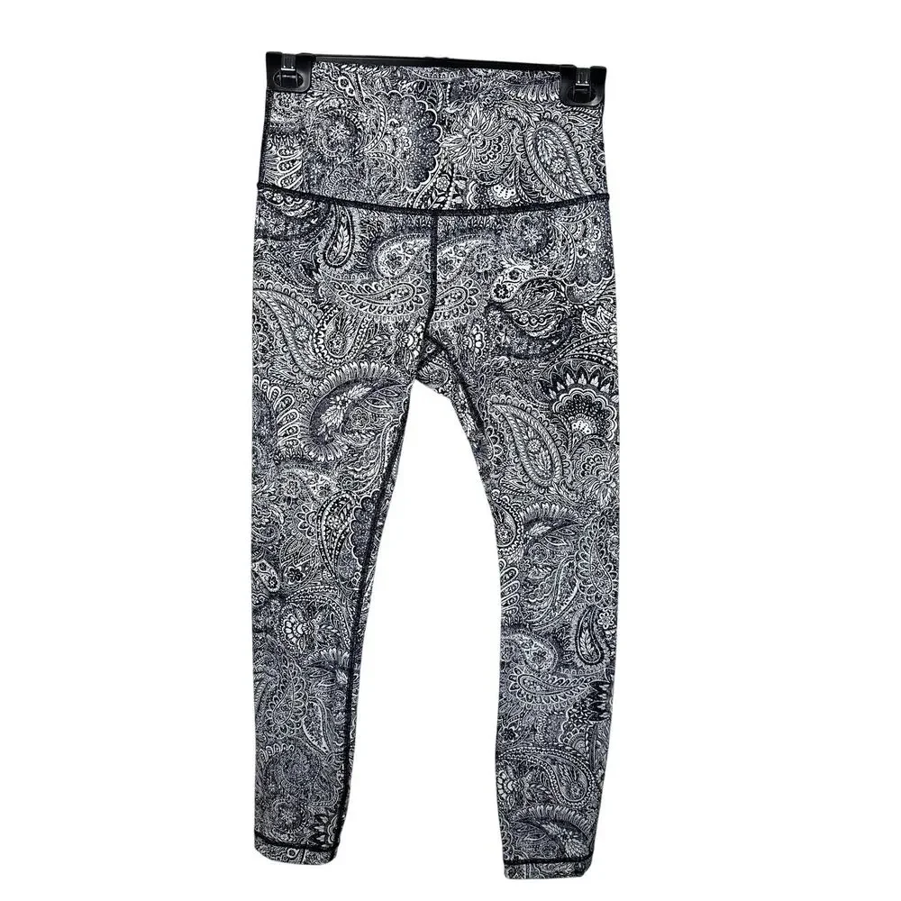 lululemon athletica Black & White Paisley High-Rise Leggings